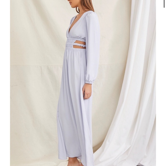 Long Sleeve Plunging Cut-Out Maxi Dress - Picture 2 of 4